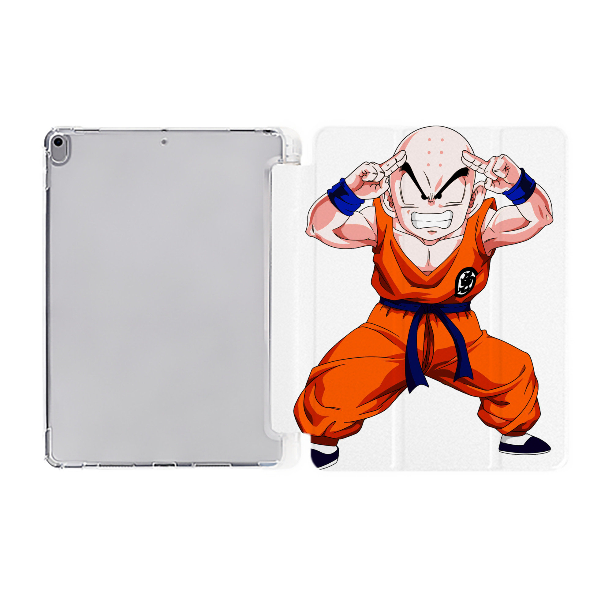 （画像用） ドラゴンボール クリリン DRAGON BALL krillin IPad ケース ペン収納付き 三つ折りスタンド PUレザー×シリコン 対応機種9.5/10.5/10.9インチ